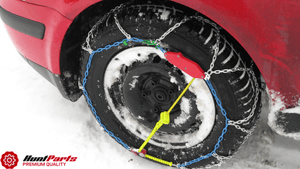 How to put on snow chains on tyres?