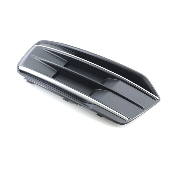 Grille Front Driver Side Audi Q5 2018-2019 Textured/Matte Black With Chrome Trim Without Adaptive Cruise , Au1038146