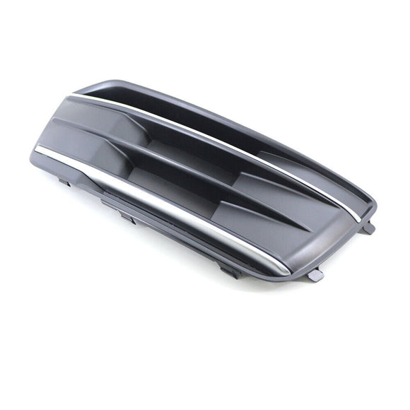 Grille Front Passenger Side Audi Q5 2018-2019 Textured/Matte Black With Chrome Trim Without Adaptive Cruise , Au1039146