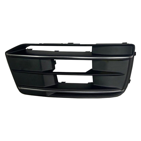 Grille Front Passenger Side Audi Q5 2020 Textured Matte Black With Chrome Trim Without Adaptive Cruise , Au1039147