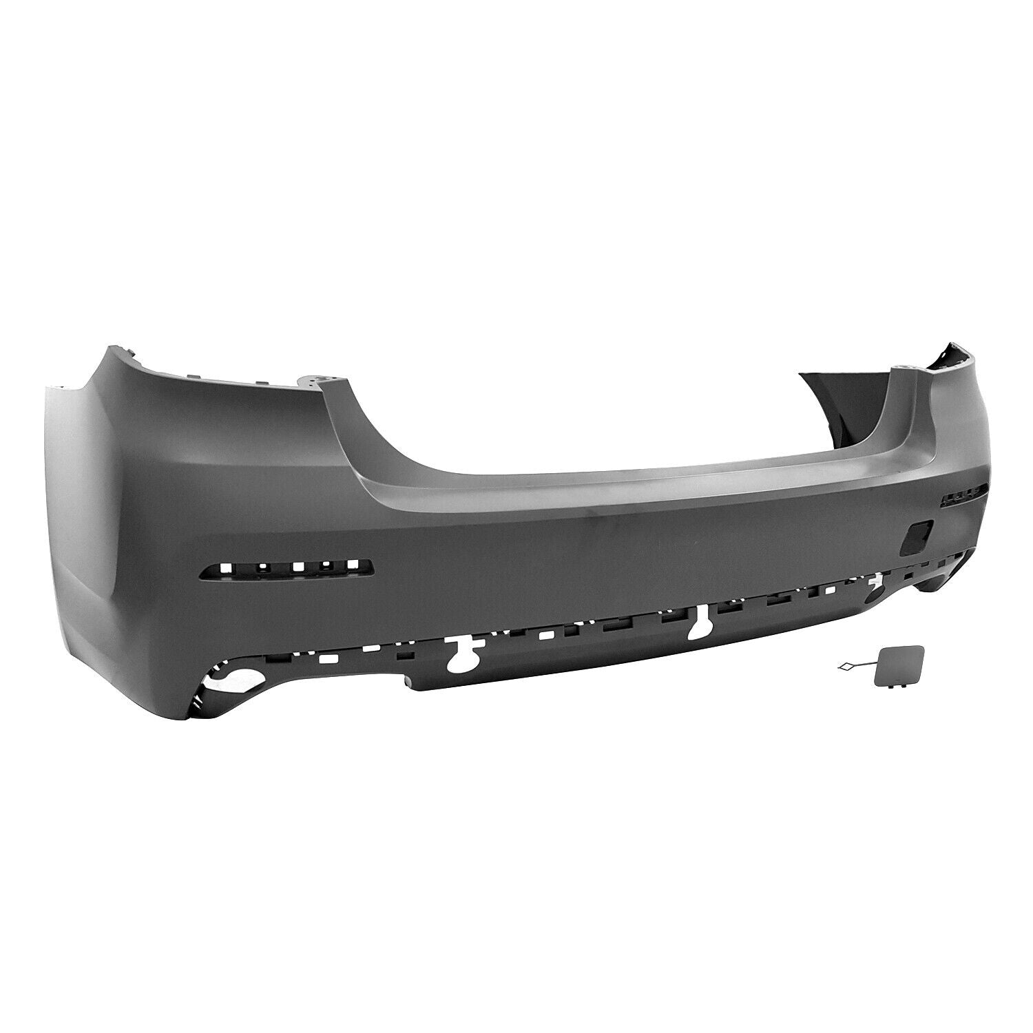 Pare-chocs arrière BMW Série 5 2021-2023 apprêté avec crochet de remorquage sans capteur de stationnement, BM1100454 - Hunt Parts