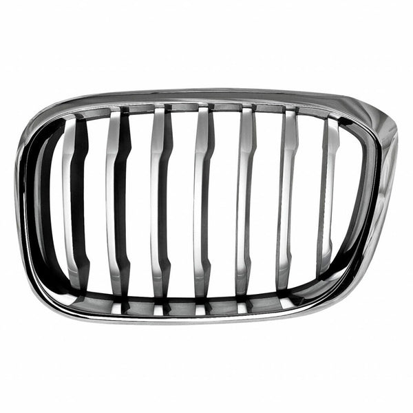 Grille Driver Side Bmw X4 2019-2021 Chrome Front Ame With Black Slats/Silver Front Edge Without M-Pkg , Bm1200306