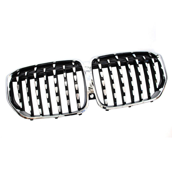 Grille Front Bmw X5 2019-2022 Chrome With Black Slats/Silver Front Edge Without Night Vision , Bm1200316