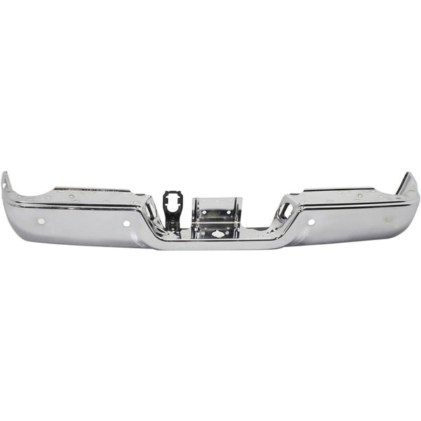 Bumper Rear Assembly Dodge Ram 1500 2009-2010 Chrome With Sensor Without Dual Exhaust , Ch1102374