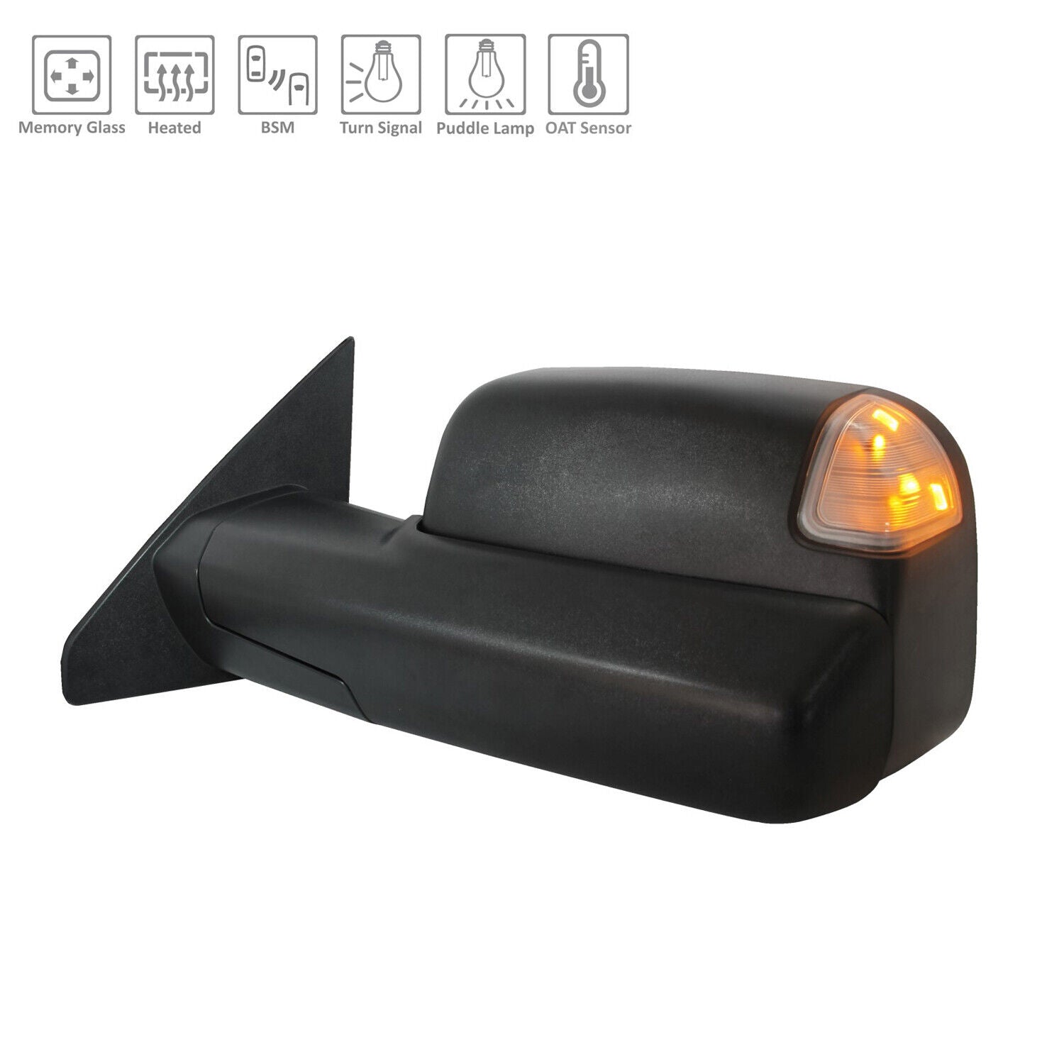 Rétroviseur extérieur côté conducteur chauffant électrique pour Ram 1500 (2019-2024), CH1320529