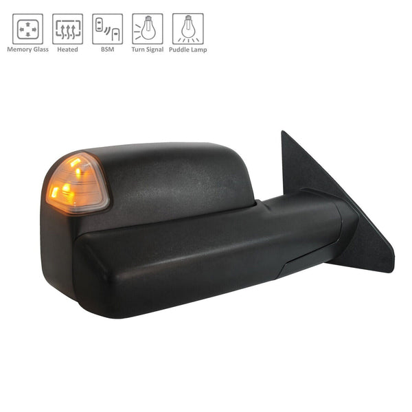 Mirror Passenger Side Ram Ram 1500 2019-2022 Power Heated Textured With Blind Spot/Memory/Puddle Lamp/Signal , Ch1321529