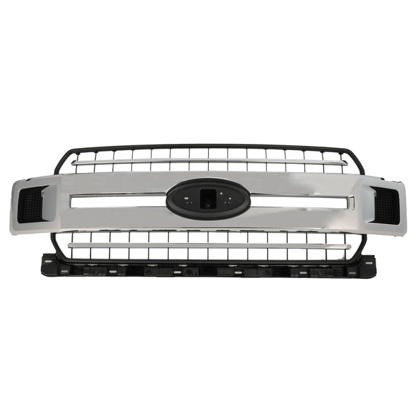 Grille Front Ford F150 2018-2020 Chrome Accent Bars With Black Grid , Fo1200651
