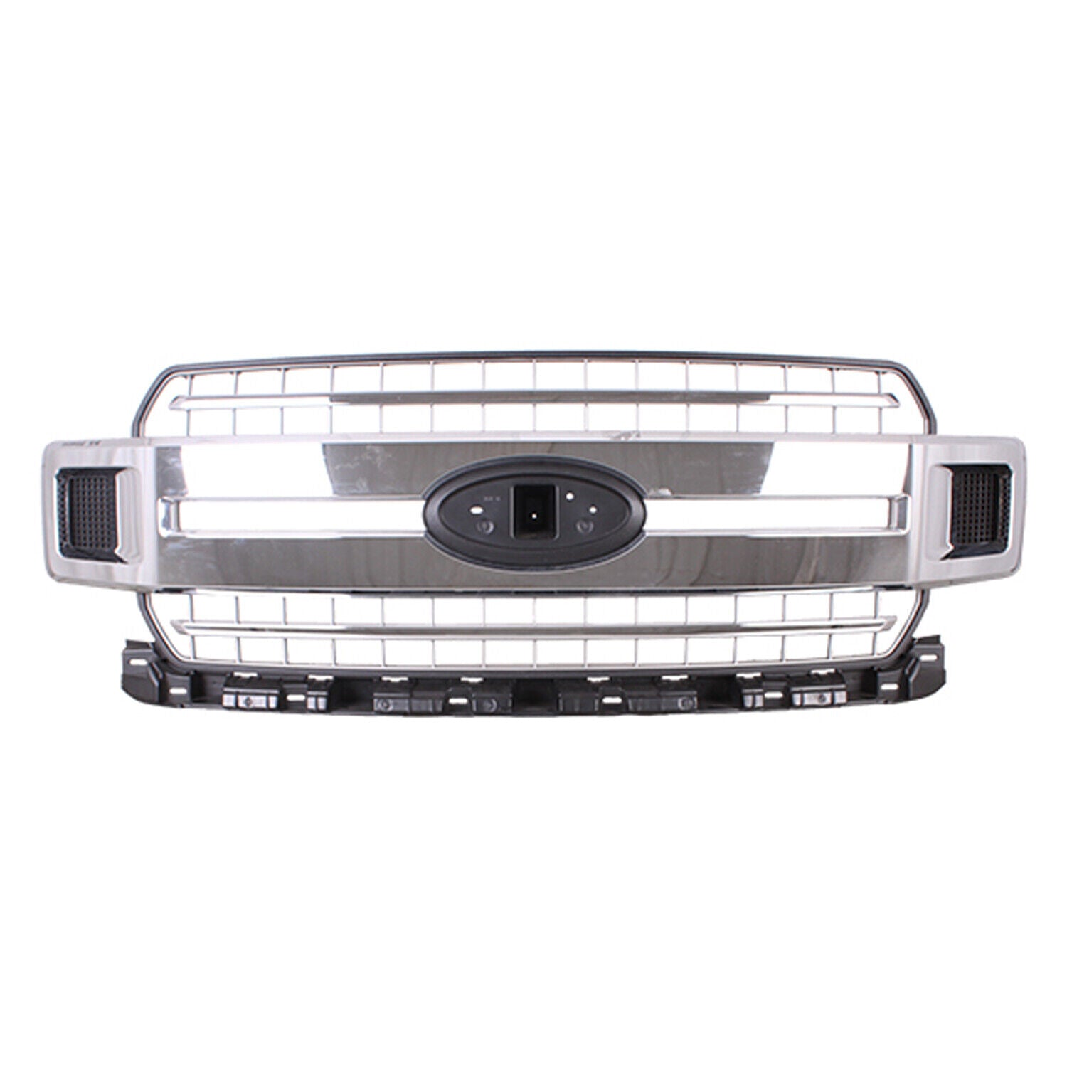 Calandre avant Ford F150 2018-2020 avec accents chromés et grille gris argenté, Fo1200652 - Hunt Parts