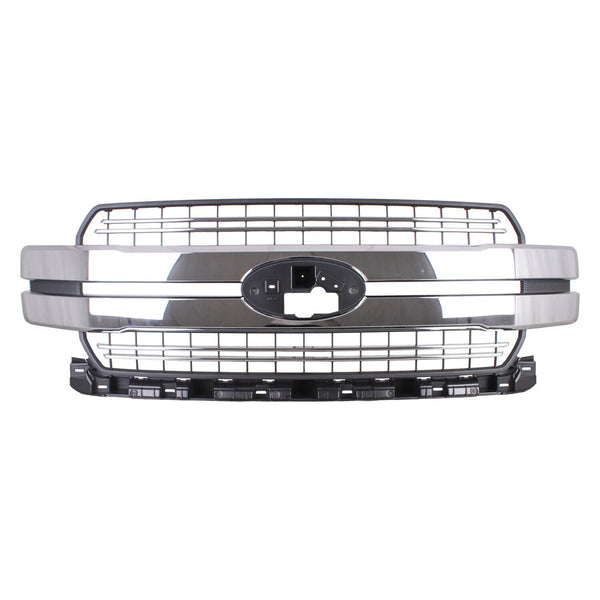 Grille Front Ford F150 2018-2020 With 2 Chrome Accent Bars , Fo1200654