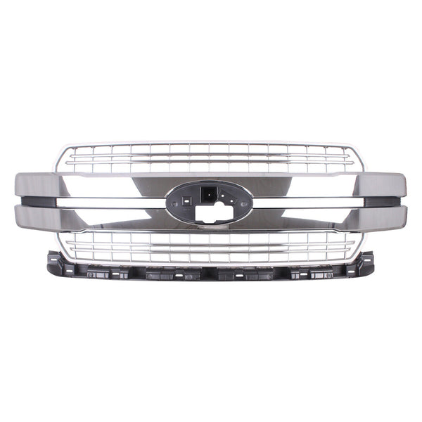 Grille Front Ford F150 2018-2020 With 2 Chrome Accent Bars , Fo1200655