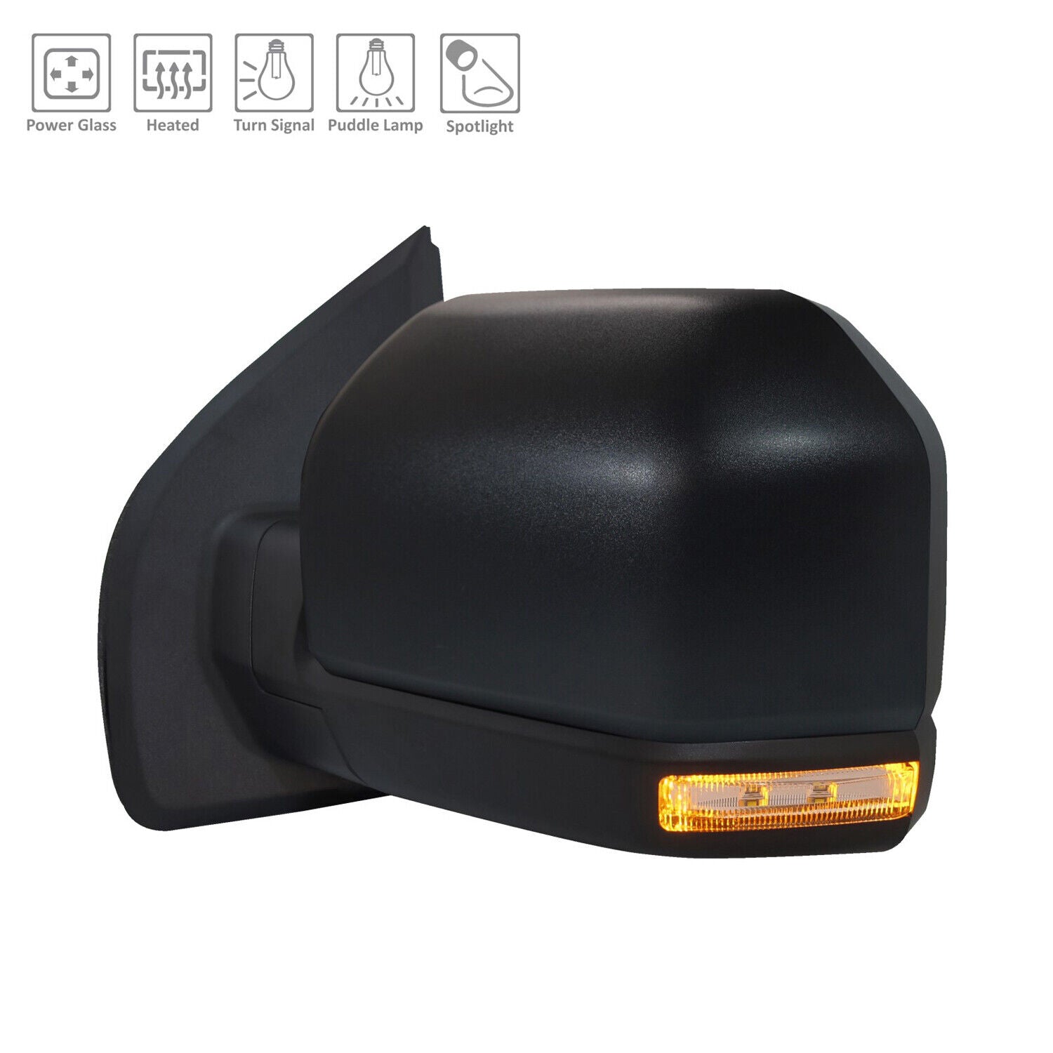 Rétroviseur extérieur gauche électrique texturé et chauffant pour Ford F150 2019-2020, FO1320655