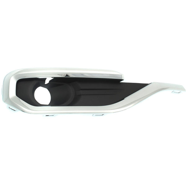 Fog Lamp Bezel Front Passenger Side Gmc Acadia 2017-2019 Chrome Molding Exclude All-Terear Ain Package , Gm1039209