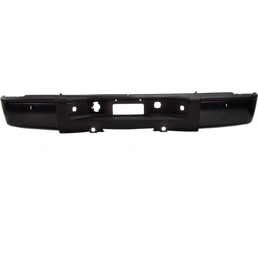 Pare-chocs arrière pour Chevrolet Silverado 1500 (2007-2013), noir, avec renforts, embouts, coussinets extérieurs et capteur, référence GM1103149 - Hunt Parts
