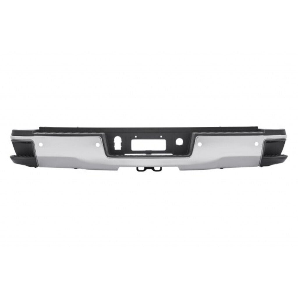 Pare-chocs arrière chromé avec capteur pour Chevrolet Silverado 2500 (2015-2019), référence GM1103186 - Hunt Parts