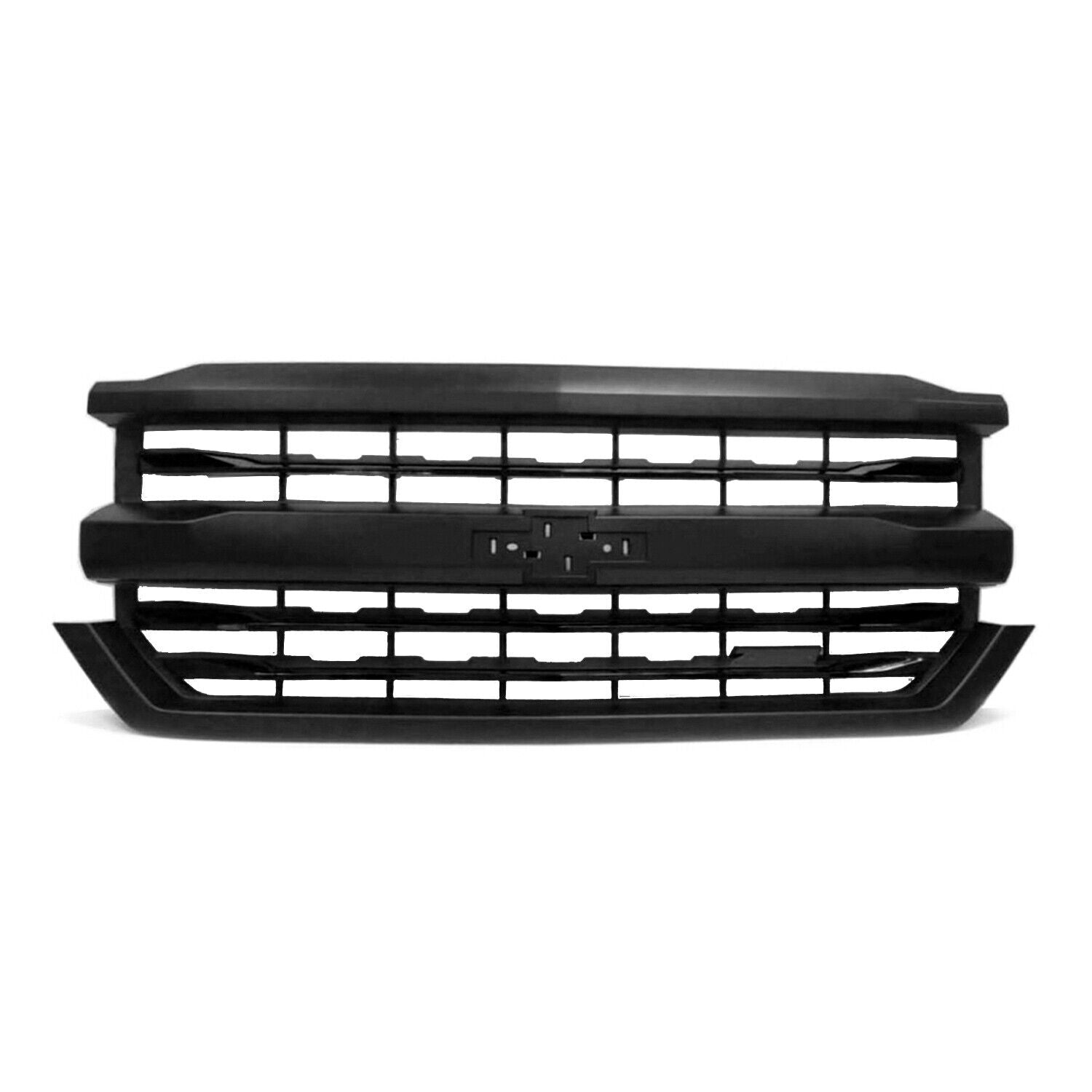 Calandre avant Chevrolet Silverado 1500 2016-2018 PTM avec fond noir à fentes et 3 barres noires, GM1200762 - Hunt Parts