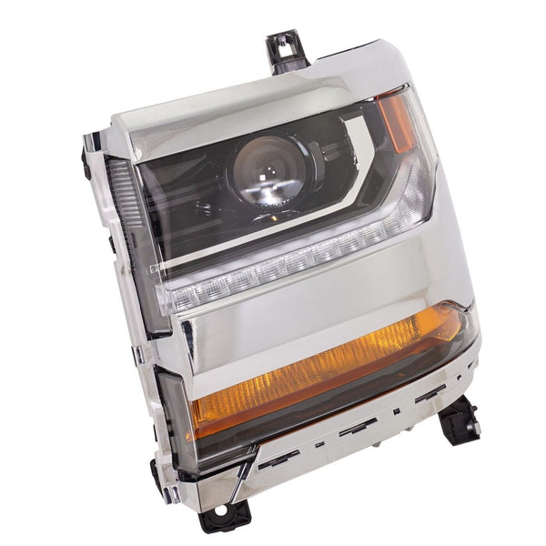 Head Lamp Driver Side Chevrolet Silverado 1500 2016-2018 Hid With Chrome Bezel High Quality , Gm2502445