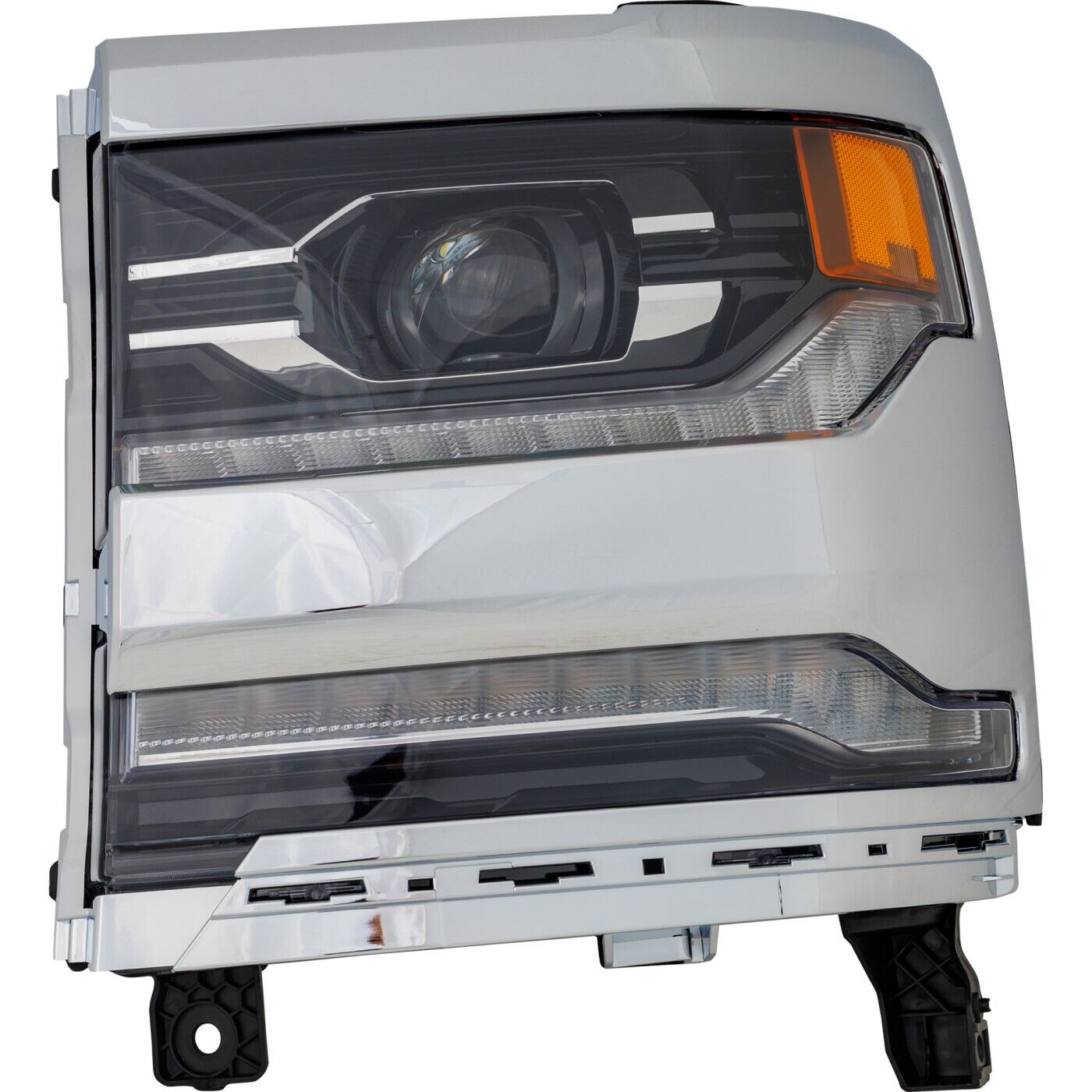 Phare avant gauche à LED avec enjoliveur chromé pour Chevrolet Silverado 1500 (2016-2018), référence GM2502452C - Hunt Parts