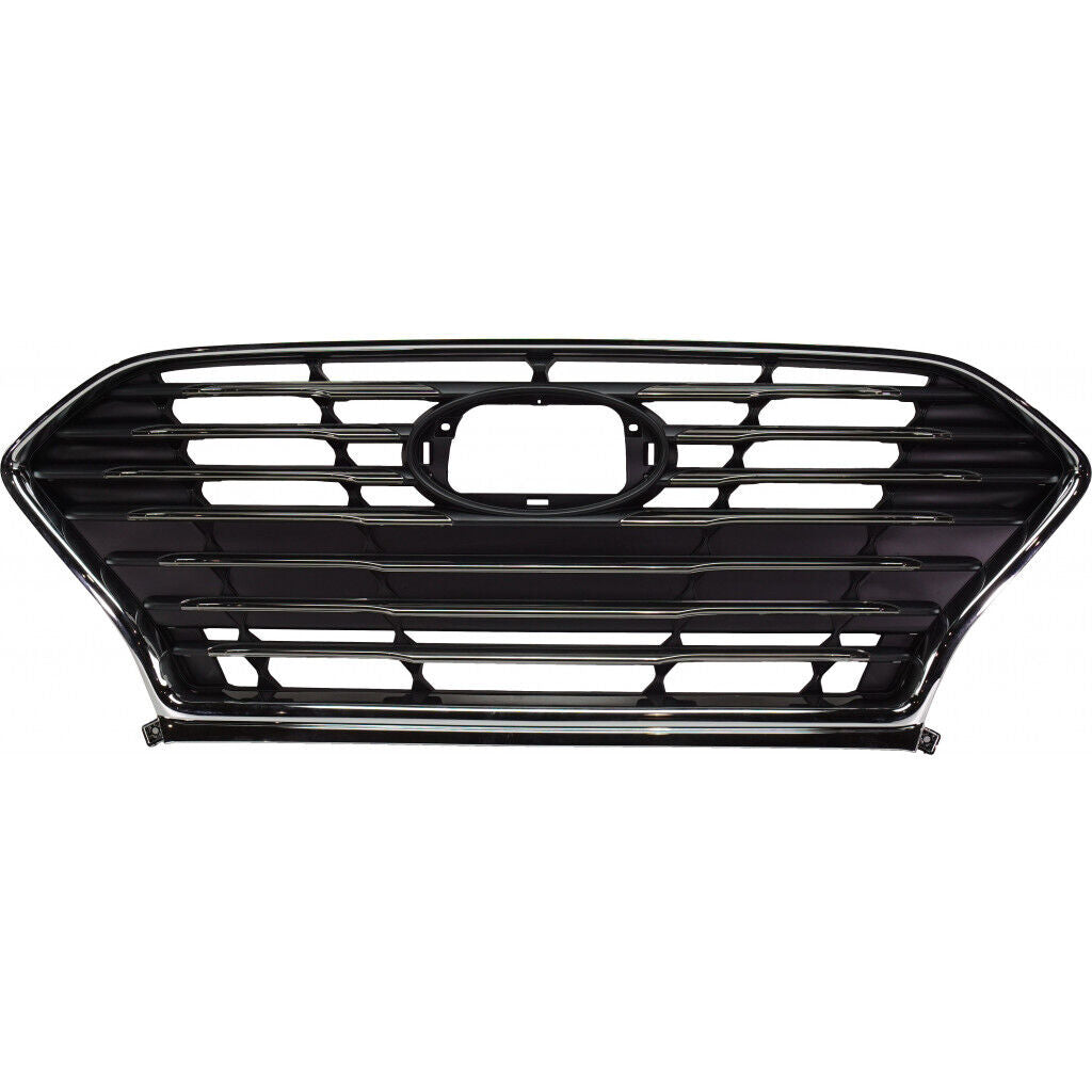 Calandre avant Hyundai Sonata 2018-2019, noir fumé avec chrome, compatible avec régulateur de vitesse adaptatif (sauf pare-chocs arrière), référence Hy1200217 - Hunt Parts