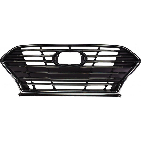 Grille Front Hyundai Sonata 2018-2019 Smoked Black With Chrome With Adaptive Cruise Exclude Sprt , Hy1200217