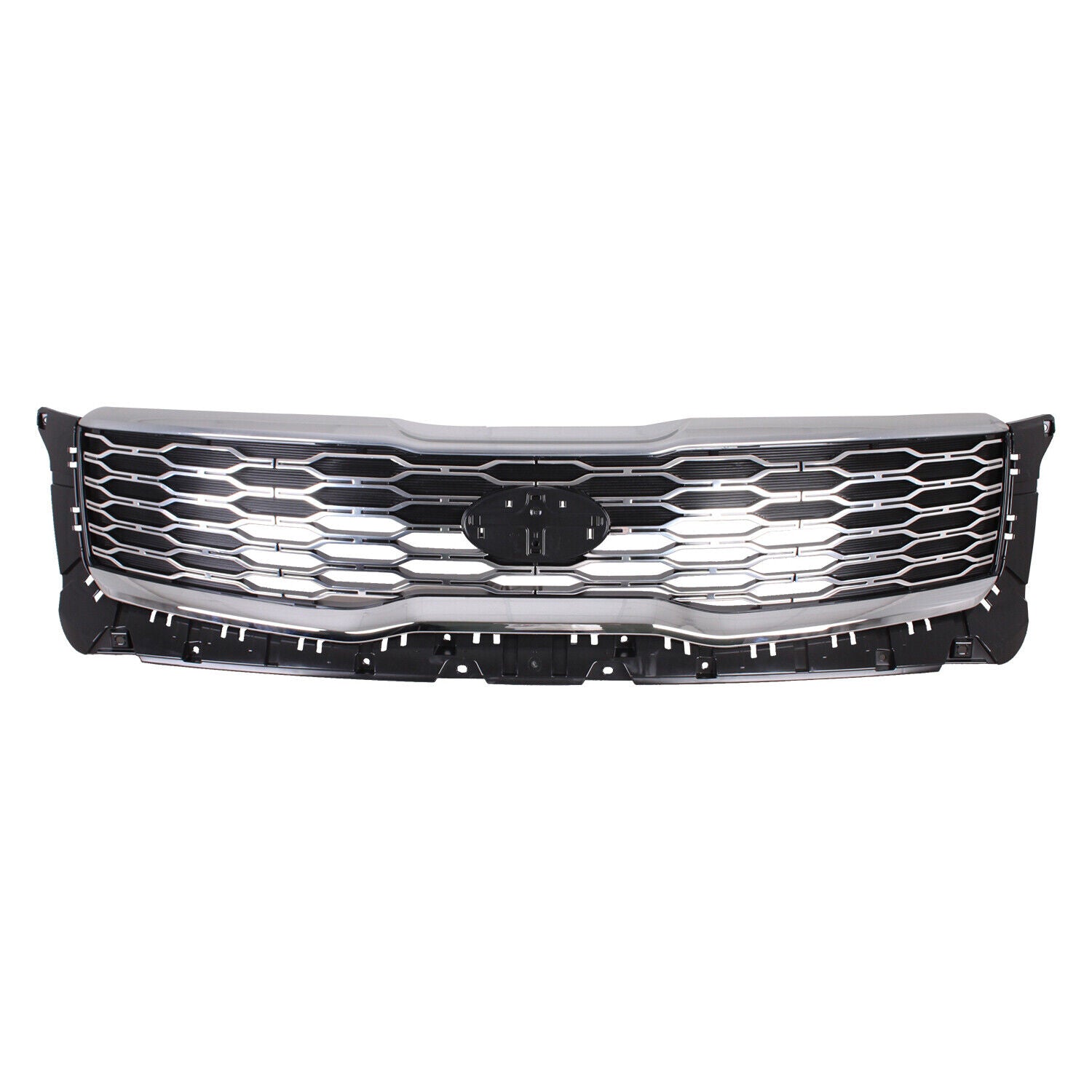 Calandre avant Kia Telluride 2020-2022 argentée avec moulure extérieure chromée satinée (sans caméra), référence Ki1200209 - Hunt Parts