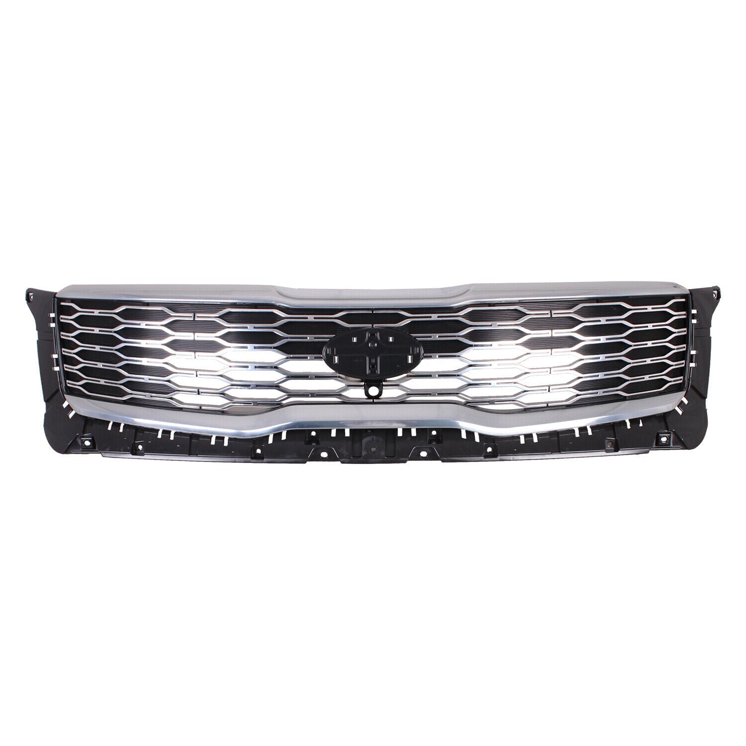 Calandre avant Kia Telluride 2020-2022 argentée avec moulure extérieure chromée satinée et caméra, KI1200210 - Hunt Parts