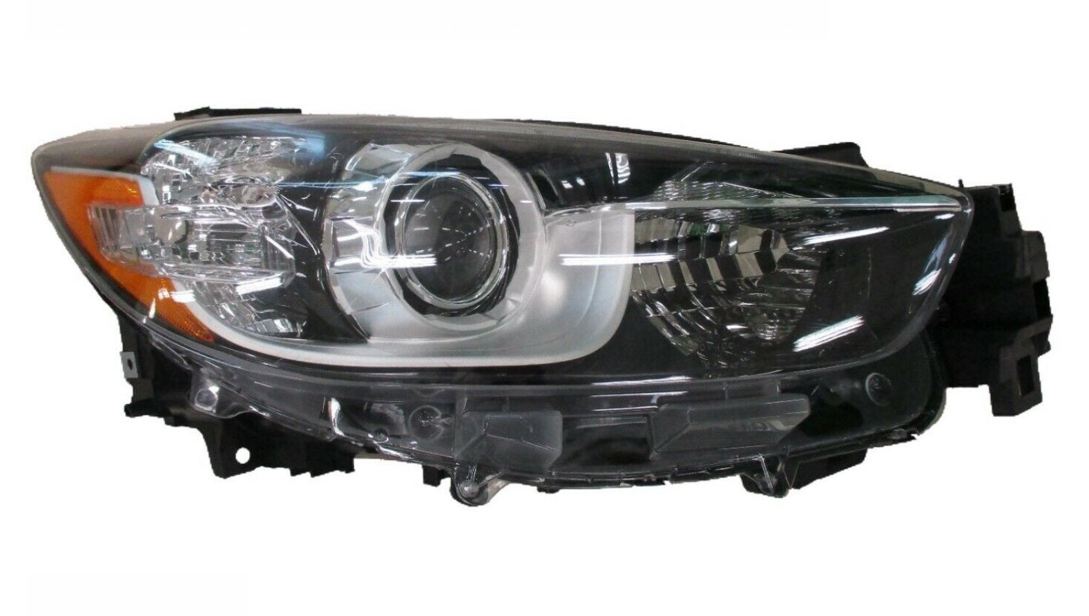 Phare avant côté passager Mazda CX-5 2013-2015 HID, enjoliveur chromé avec cache noir, MA2519151C - Hunt Parts