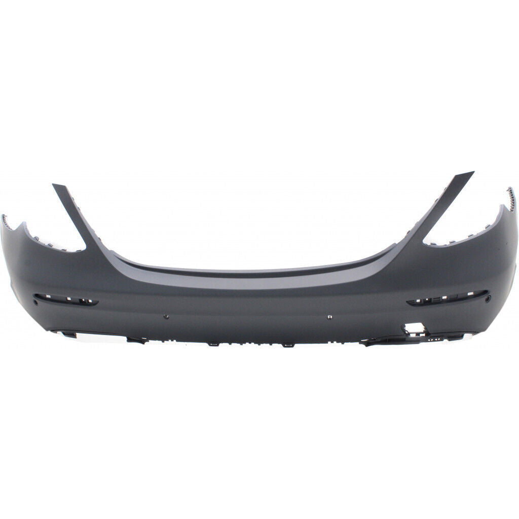 Pare-chocs arrière Mercedes E300 2017-2019 apprêté PTM pour Sport/AMG sans rainures de moulure avec 6 capteurs d'aide au stationnement actifs, MB1100402 - Hunt Parts