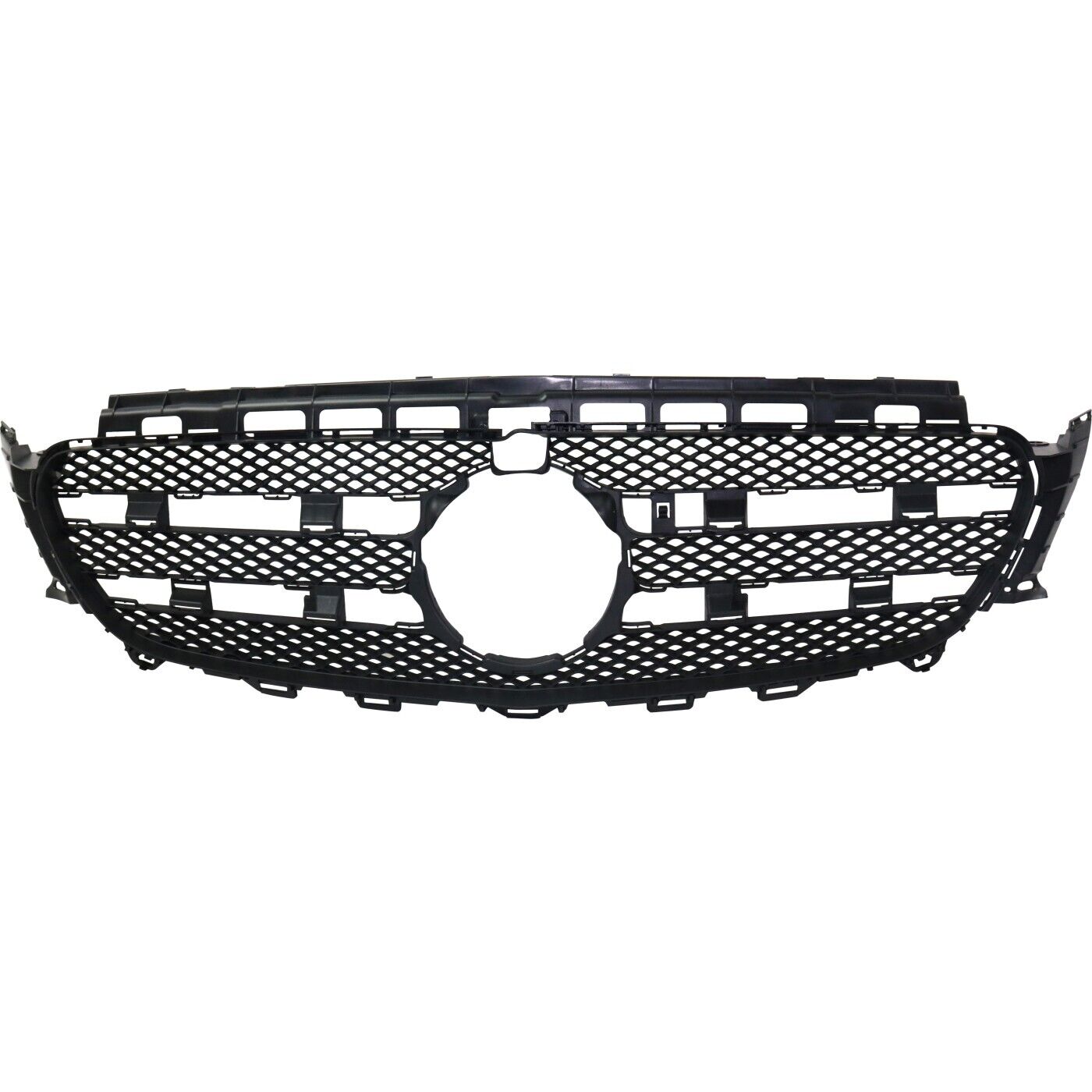 Calandre texturée Mercedes E300 2017-2019, finition noire, avec caméra, sans moulures ni emblème, MB1200189 - Hunt Parts