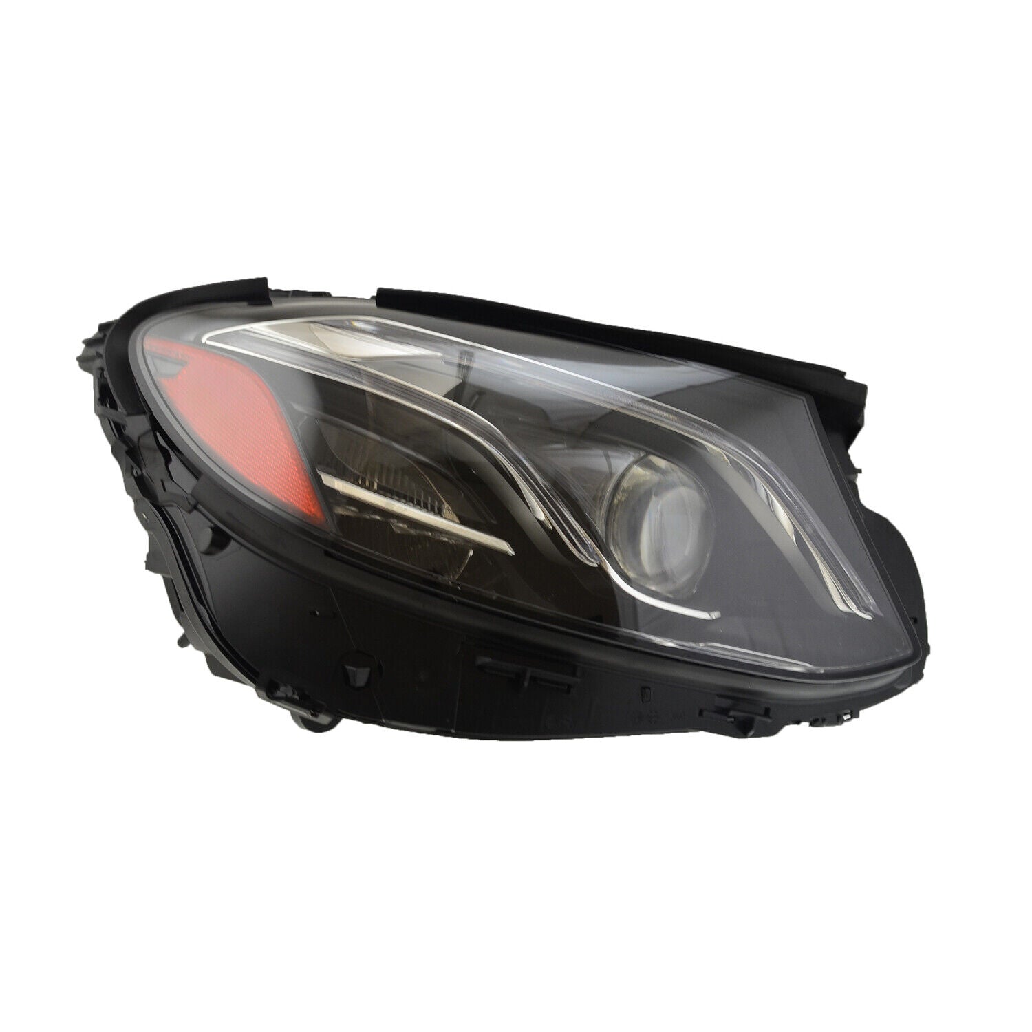 Phare avant droit (côté passager) à LED pour Mercedes E300 (2017-2019) avec contrôle actif de la carrosserie, sans logo, haute qualité, référence MB2519111 - Hunt Parts