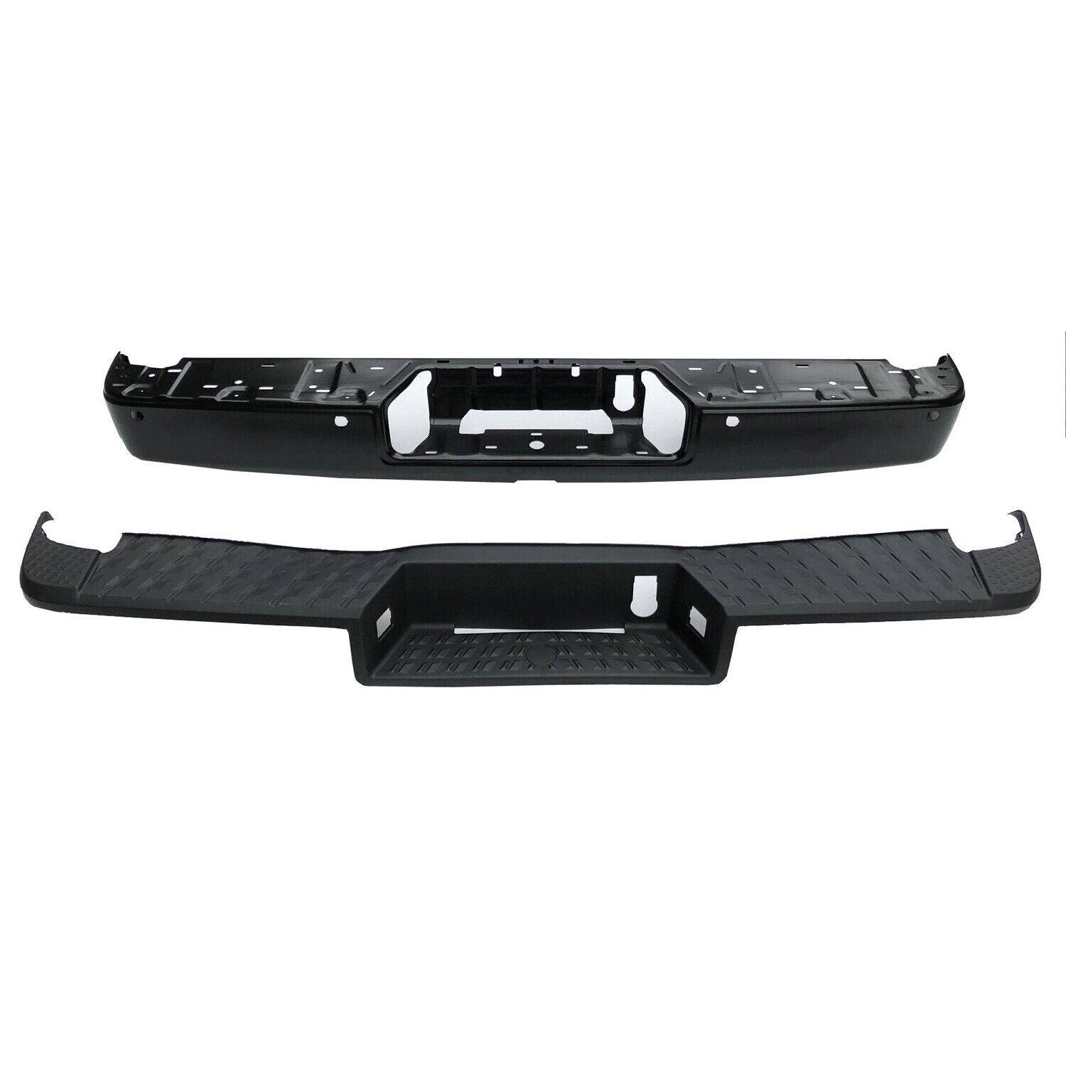 Pare-chocs arrière pour Nissan Titan XD 2016-2019 avec barre/plaque/capteur d'aide au stationnement, sans découpe pour prise de remorque, NI1103138 - Hunt Parts