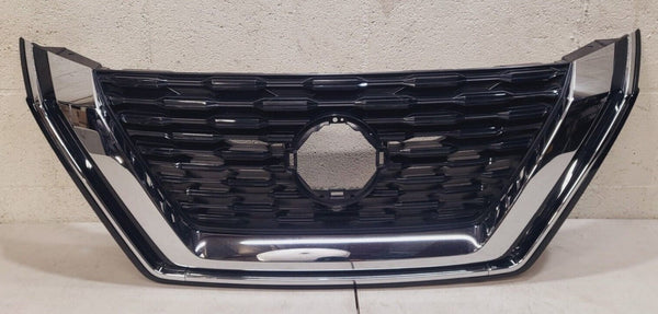 Grille Front Nissan Rogue 2021-2023 Gloss Black With Chrome Molding Without Camera Us Built , Ni1200322