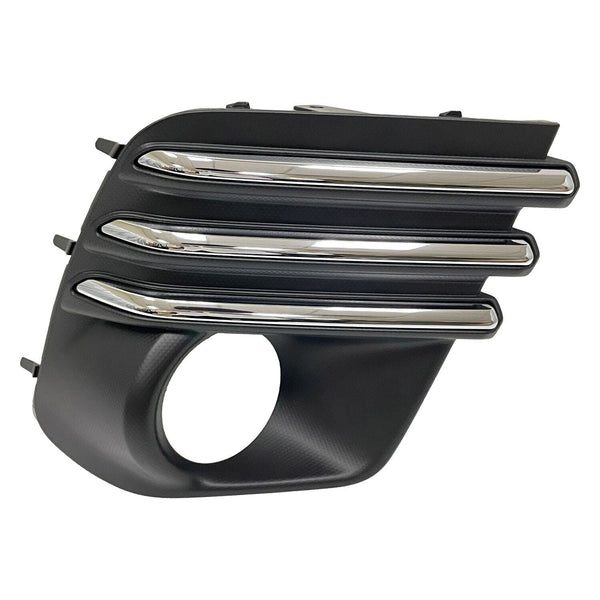 Fog Lamp Bezel Front Passenger Side Subaru Forester 2022-2023 Black With Chrome /Round Halogen Fog Lamps Exclude Wilderness/Sprt , Su1039132