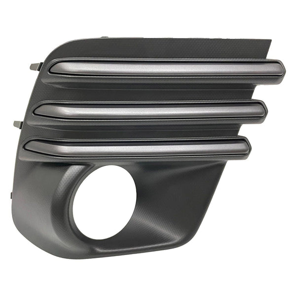 Fog Lamp Bezel Front Passenger Side Subaru Forester 2022-2023 Black With Steel Gray / Round Halogen Fog Lamps Exclude Wilderness/Sprt , Su1039133