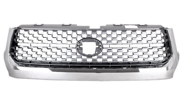 Grille Front Toyota Tundra 2018-2021 Chrome With Light Gray Honeycomb Center , To1200453