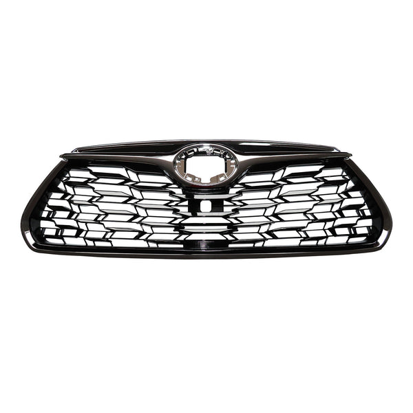 Grille Front Toyota Highlander 2020-2023 Ptd Black With Chrome Molding Use Without Camera For Ltd Models , To1200456U