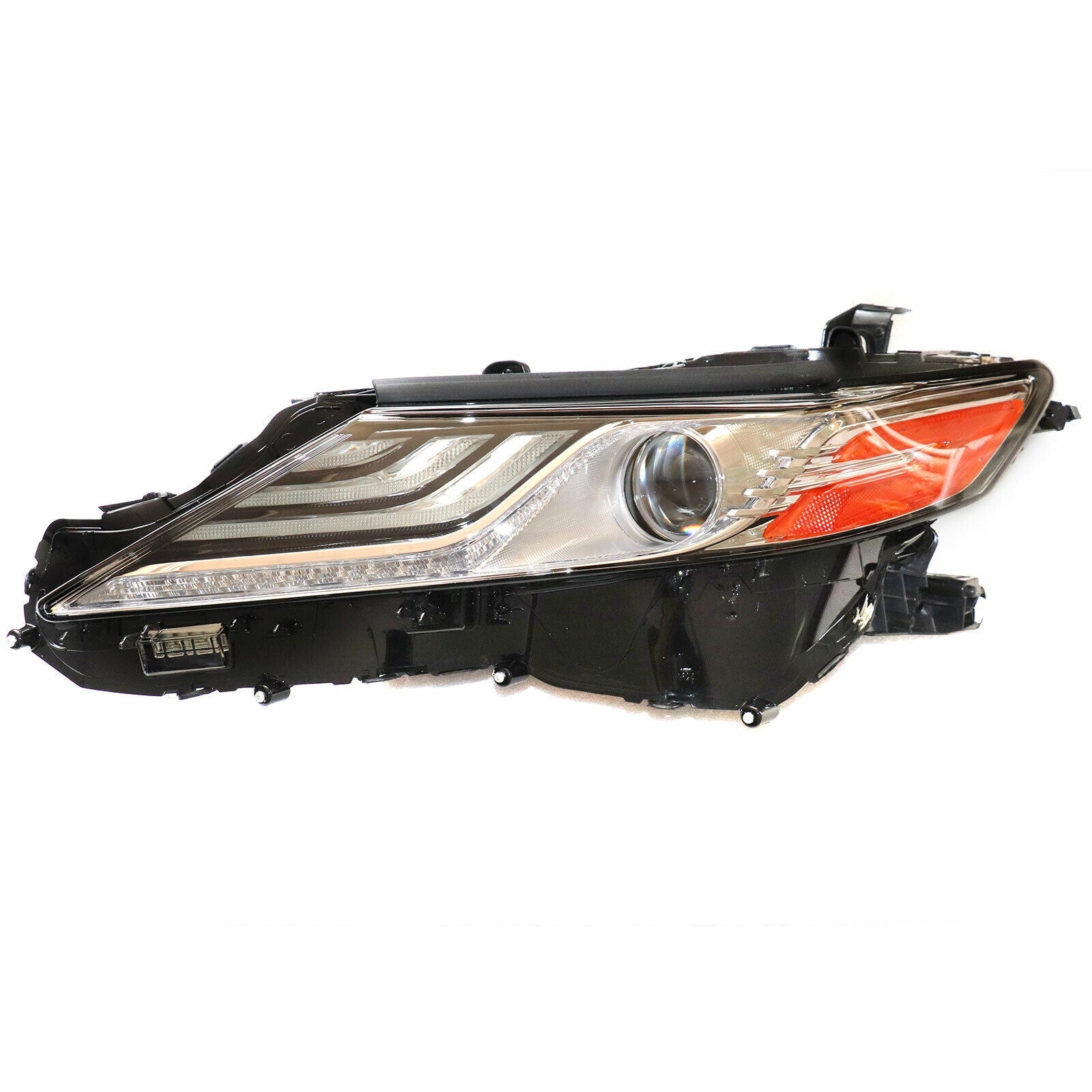 Phare avant gauche (côté conducteur) à LED teintée fumée pour Toyota Camry 2018, sans clignotants adaptatifs, TO2502257U - Hunt Parts
