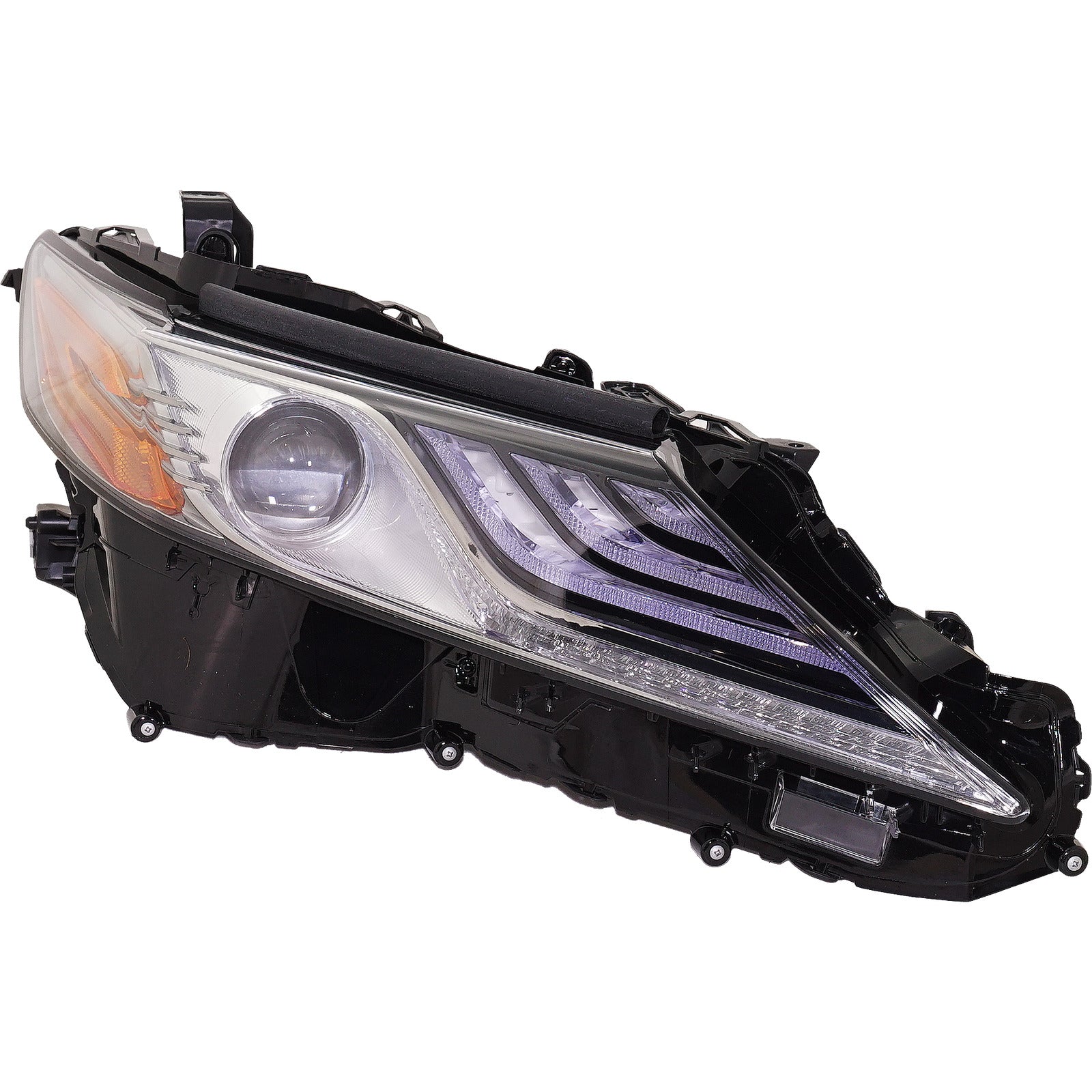 Phare avant côté passager à LED avec teinte fumée sans clignotants adaptatifs pour Toyota Camry 2018, référence TO2503257U - Hunt Parts
