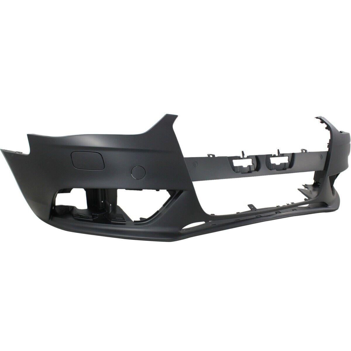 Pare-chocs avant Audi A4 2013-2016 sans pack S-Line avec lave-phares/lunettes de direction, sans capteur, apprêt noir, AU1000189