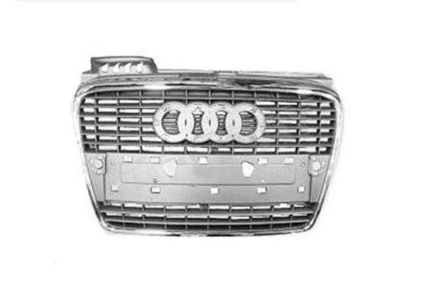 2007-2009 Audi S4 Cabrio / Convertible Grille (Chrome/Primed-Black) With Out S-Line Pkg