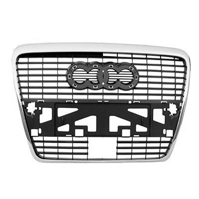 Calandre Audi A6 2009-2011 Gris Noir avec cadre chromé et trou, AU1200130