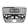 2009-2011 Audi A6 Grille Slv-Black With Chrome Frame With Hole