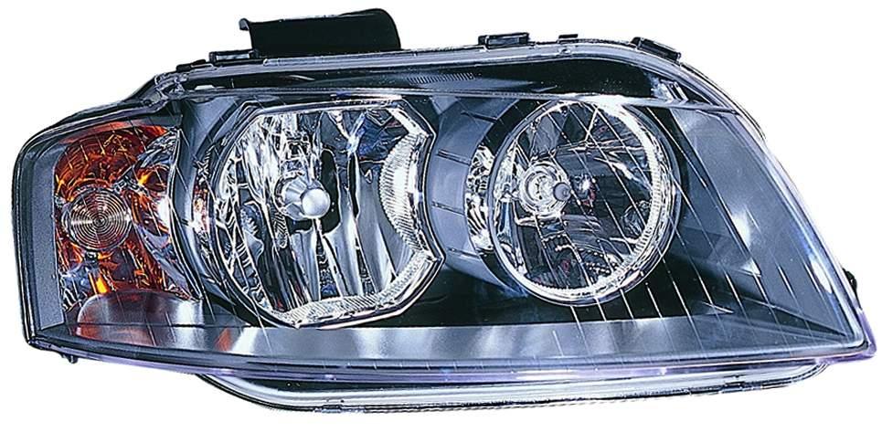 Phare avant gauche (côté conducteur) pour Audi A3 (2006-2008), halogène haute qualité, AU2502134