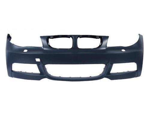 2008-2013 Bmw 1 Series Bumper Front Primed With Wash Hole With Out Sensor Hole With M Pkg