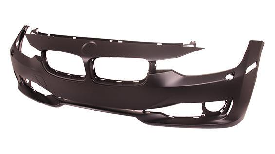 Pare-chocs avant BMW Série 3 Berline 2012-2015 avec lave-glace, sans capteur/caméra/aide au stationnement, sans trou pour moulure, apprêté, BM1000260