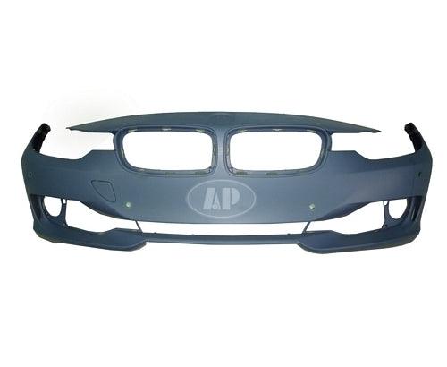 2012-2015 Bmw 3 Series Sedan Bumper Front With Sensor With Out Wash/Cam/Park Distance Control With Out Moulding Hole Primed