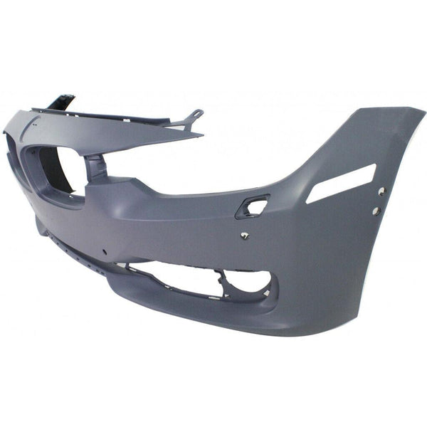2012-2015 Bmw 3 Series Sedan Bumper Front With Sensor/Wash/Cam/Park Distance Control With Moulding Hole Primed Capa