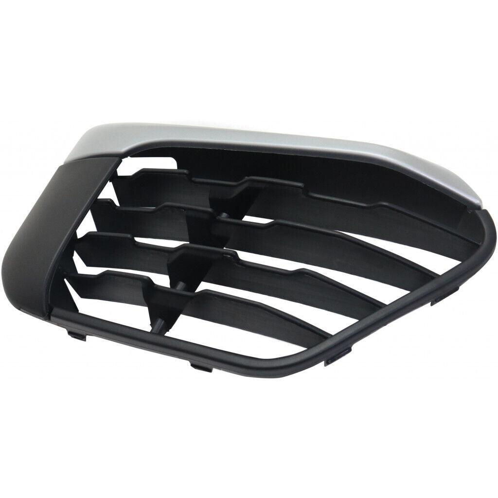 Grille inférieure côté passager BMW X1 2016-2019 Noir laqué avec moulure argentée, sans capteur, modèle X-Line, BM1039200