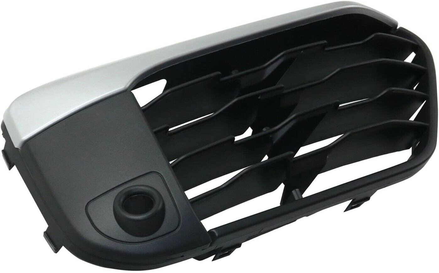 Calandre inférieure côté passager BMW X1 2016-2019 Noir laqué avec moulure argentée et capteur, modèle X-Line, BM1039201