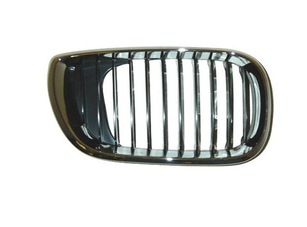 Grille Passenger Side Bmw 3 Series Sedan 2002-2005 Chrome/Black , Bm1200127