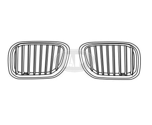 Calandre côté passager BMW X5 2004-2006 Chrome/Argent avec titane, BM1200160
